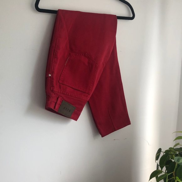 NEUW Red Straight Leg High Waist Jean - Picture 2 of 4